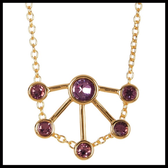 REBECCA MINKOFF PURPLE JEWELED GOLD NECKLACE A3C - Picture 6 of 7